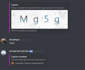 Captcha что это дискорд